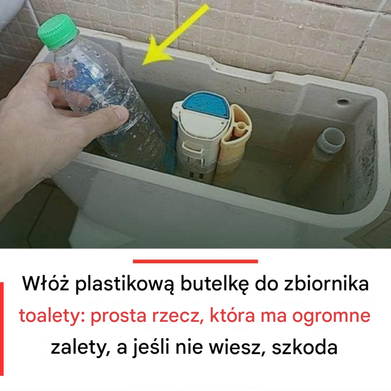 Włóż plastikową butelkę do zbiornika toalety