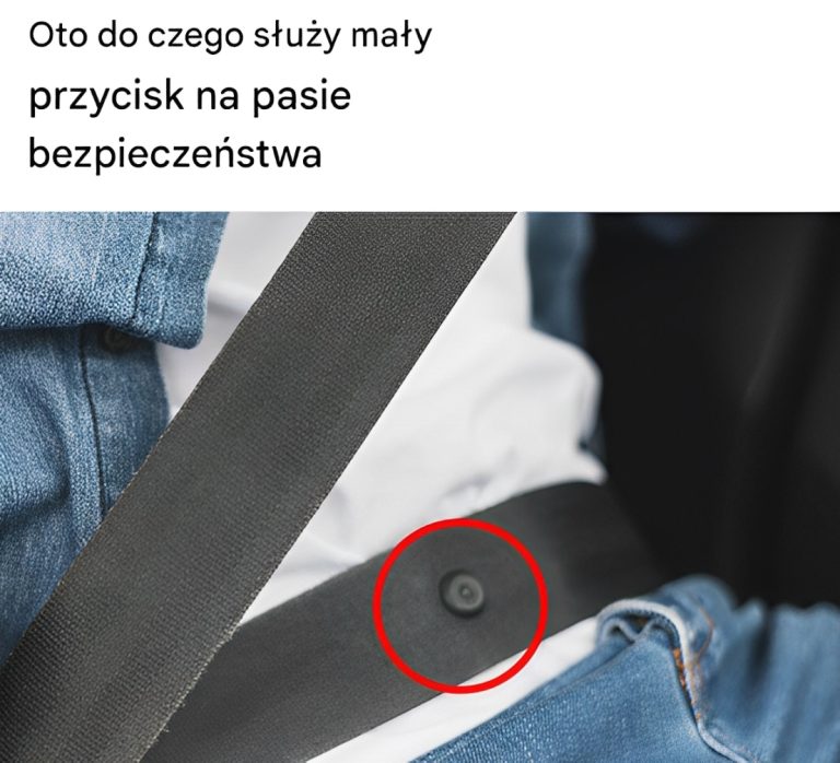 Przyciski na pasach bezpieczeństwa mają ważne zastosowanie