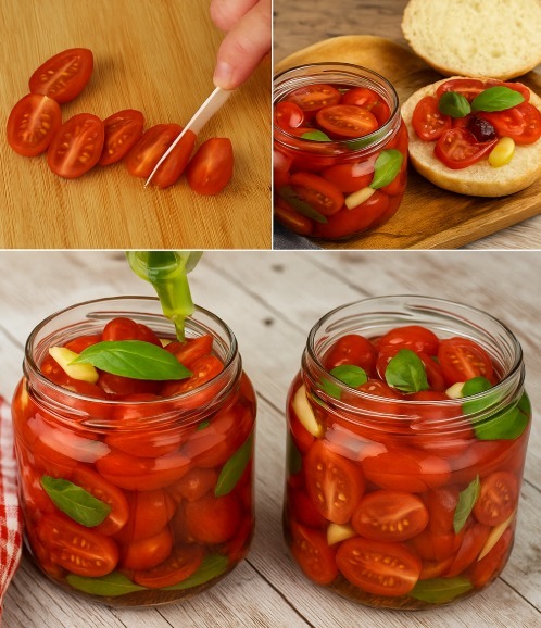 Domowe pomidory w puszkach do przyprawienia wszystkich potraw