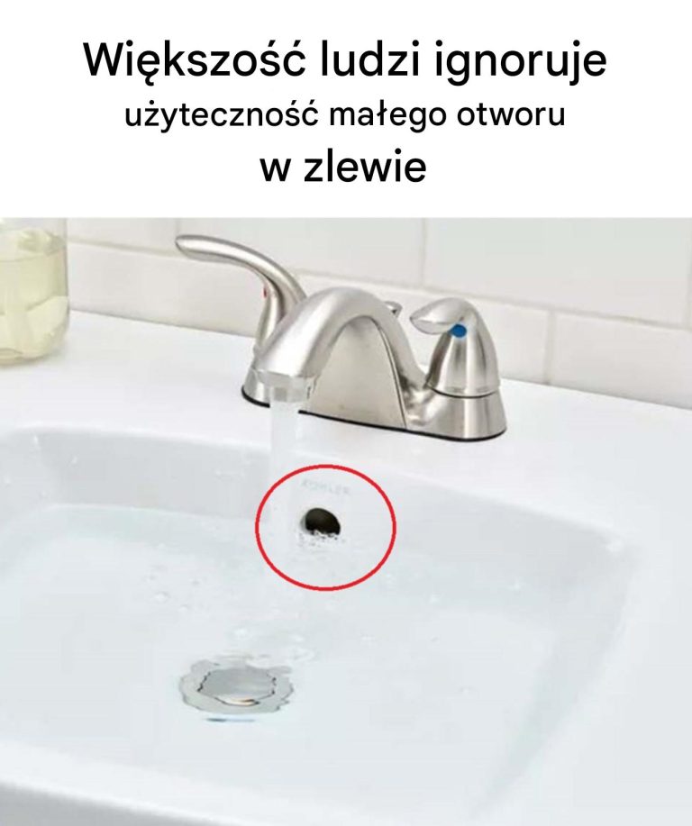 Ale do czego służy ten mały otwór w zlewie?