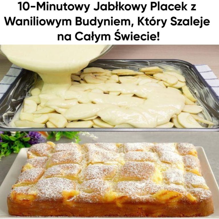 10-Minutowy Jabłkowy Placek z Waniliowym Budyniem, Który Szaleje na Całym Świecie!