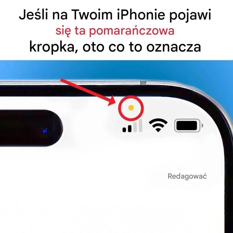 Pomarańczowy punkt na iPhonie: co to oznacza?