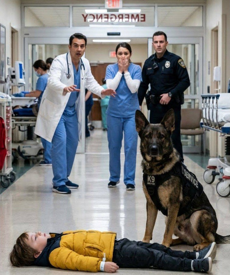 Pies przybył na pogotowie z dzieckiem w pysku.