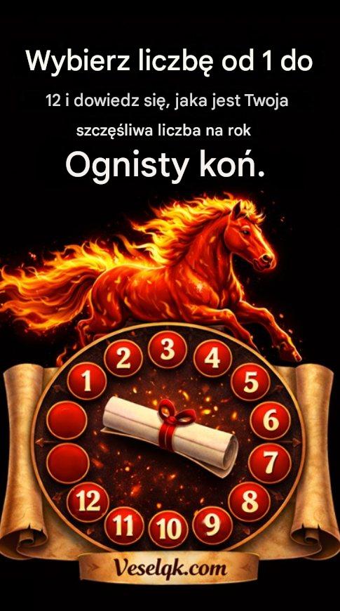 Wybierz liczbę od 1 do 12 i odkryj swoje szczęście w roku Ognistego Konia