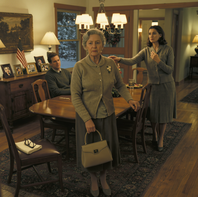 „Skoro twój mąż odszedł, spakuj, co potrzebujesz, i na razie zostań gdzie indziej” – powiedziała moja synowa przy obiedzie. Mój syn tylko się uśmiechnął i skinął głową: „Tak naprawdę ten dom nigdy nie był na twoje nazwisko”. Wyprowadziłam się bez słowa.